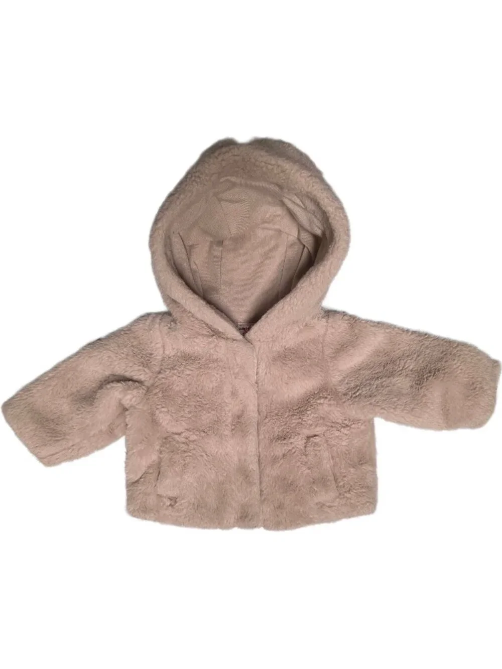 Carter’s Baby Girl Faux Fur Hooded Jacket Coat Beige 3M GUC